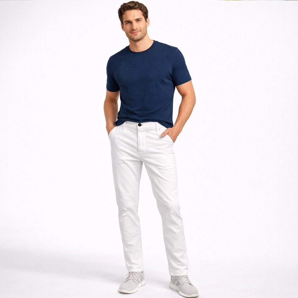 Perry Ellis Men’s White Wash Stretch Slim Fit Jeans  - Size 38 x 30 - NWT $79.50